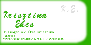 krisztina ekes business card